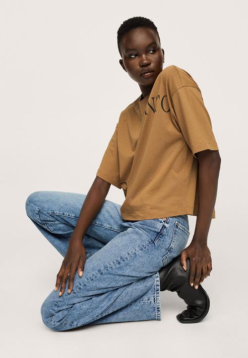 MANGO - T-shirt pstinto - brown