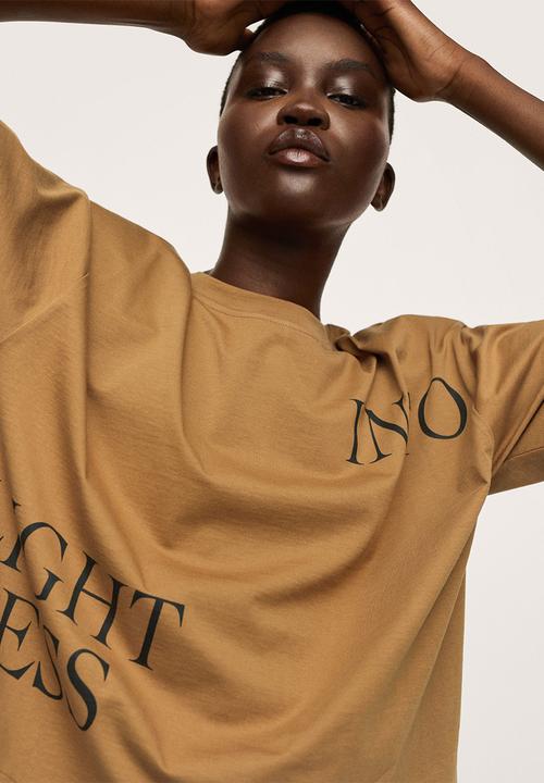 MANGO - T-shirt pstinto - brown