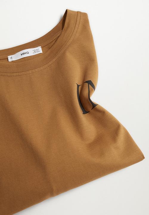MANGO - T-shirt pstinto - brown