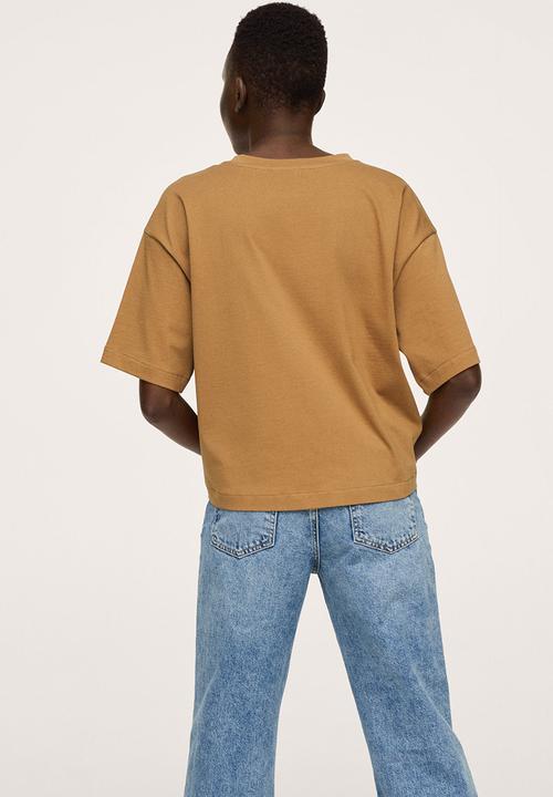 MANGO - T-shirt pstinto - brown