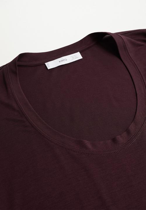 MANGO - T-shirt soroya - dark red