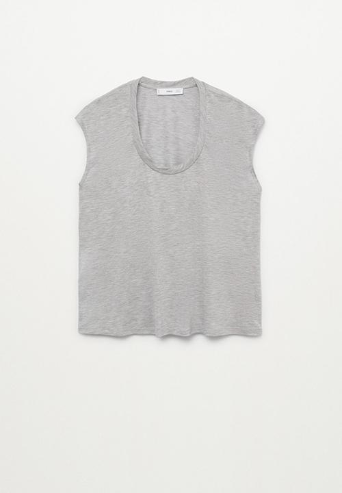 MANGO - T-shirt soroya - medium grey