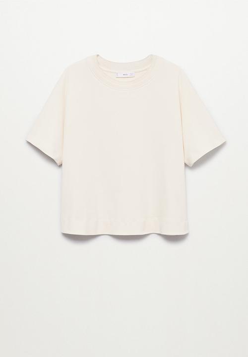 MANGO - T-shirt martine - light beige