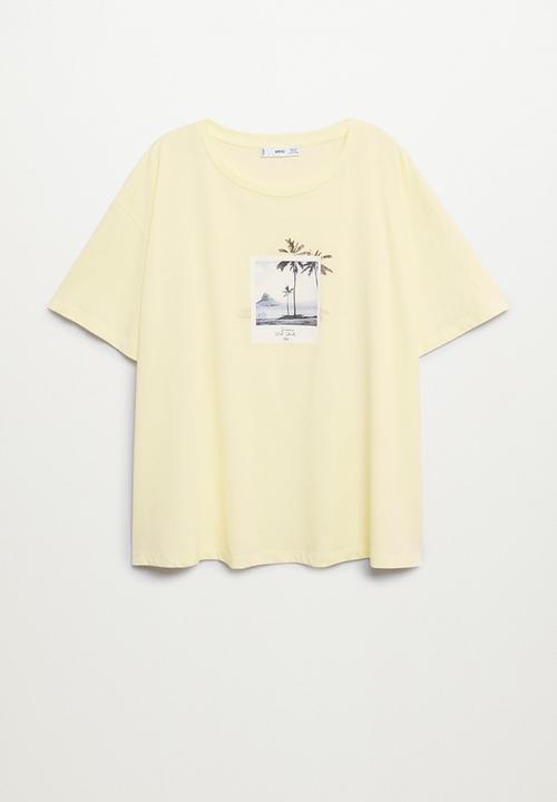 MANGO - Plus t-shirt psgilubi - light pastel yellow