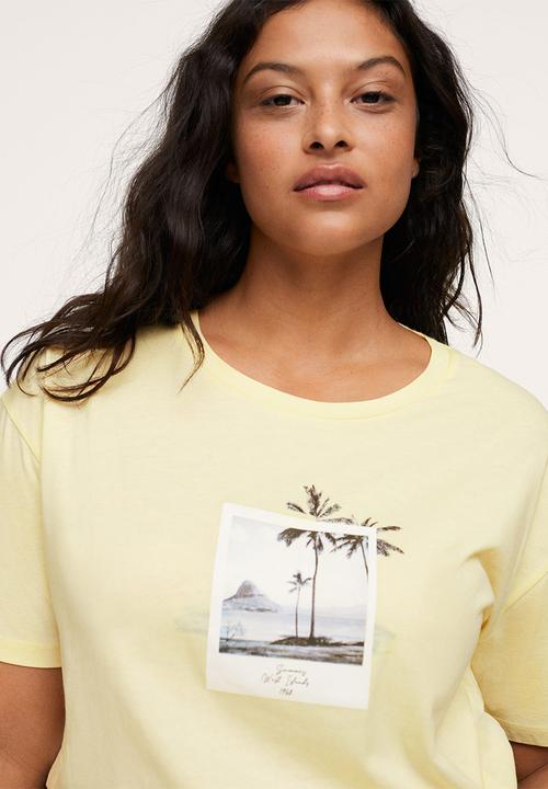 MANGO - Plus t-shirt psgilubi - light pastel yellow