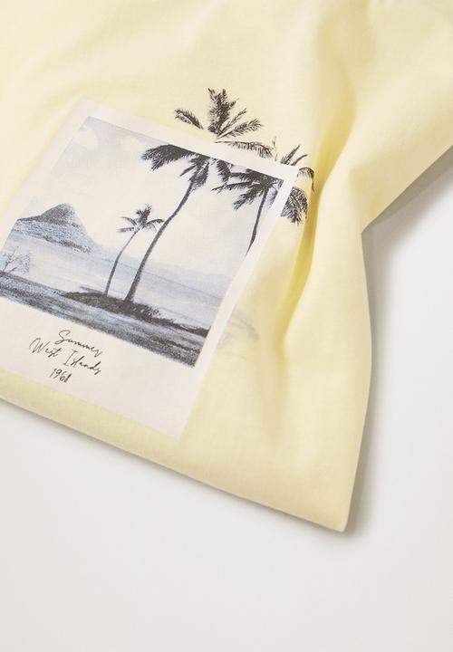 MANGO - Plus t-shirt psgilubi - light pastel yellow