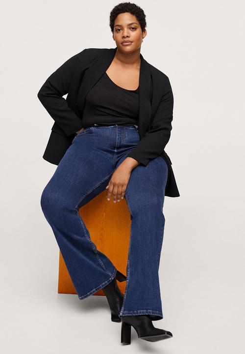 MANGO - Plus jeans flare - open blue