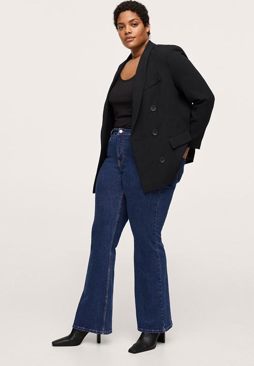 MANGO - Plus jeans flare - open blue