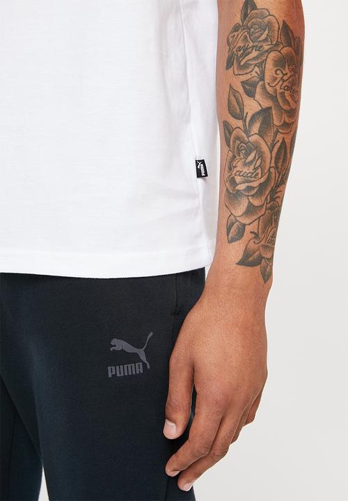 PUMA - Ess+ 2 col logo tee m - white