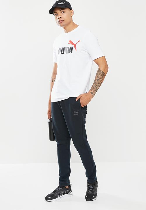 PUMA - Ess+ 2 col logo tee m - white