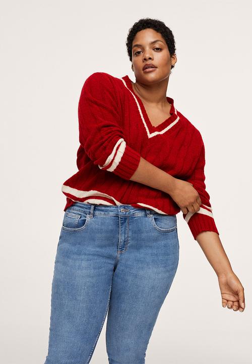 MANGO - Plus jeans pushup - open blue