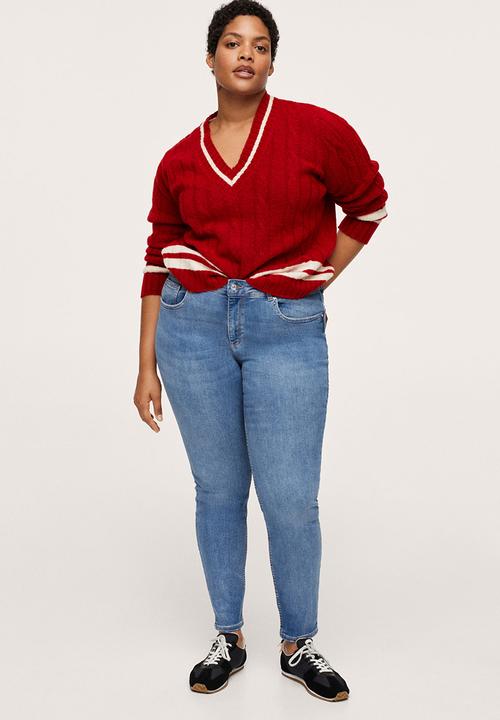 MANGO - Plus jeans pushup - open blue
