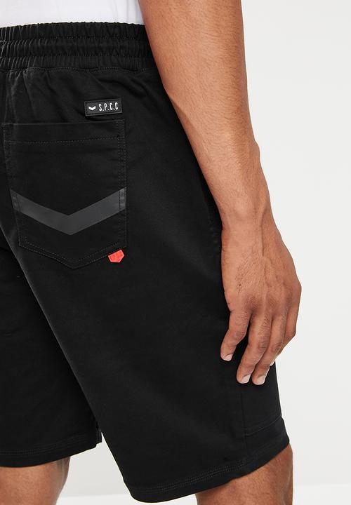 S.P.C.C - Otto regular fit elasticated shorts - black