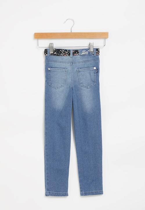 LAB - Girls denim jean & belt - blue 