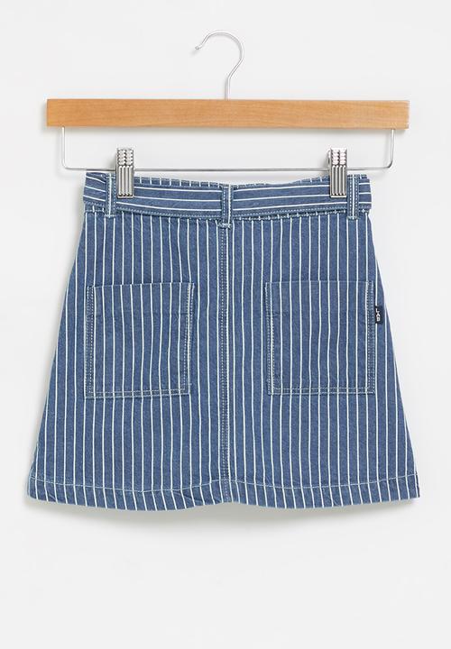 LAB - Girls stripe denim skirt - navy & white