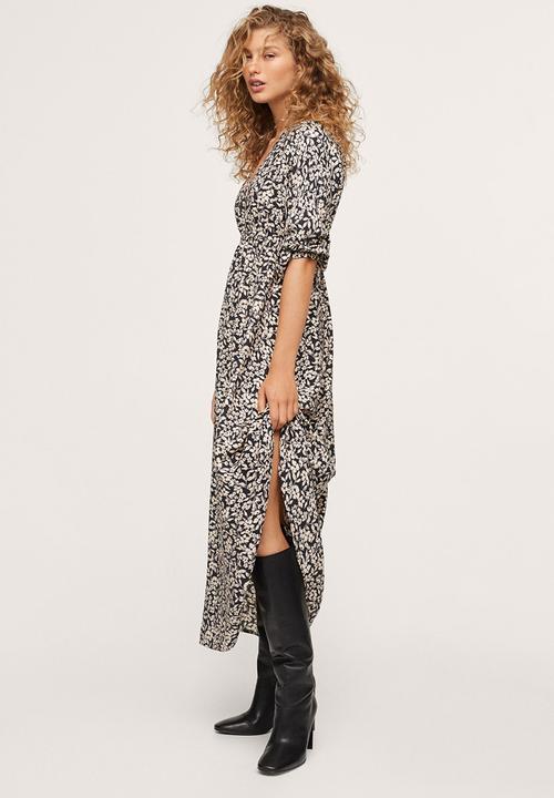 MANGO - Dress tangerin - black