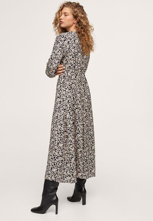 MANGO - Dress tangerin - black