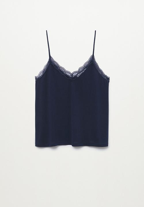 MANGO - Top lilen - navy