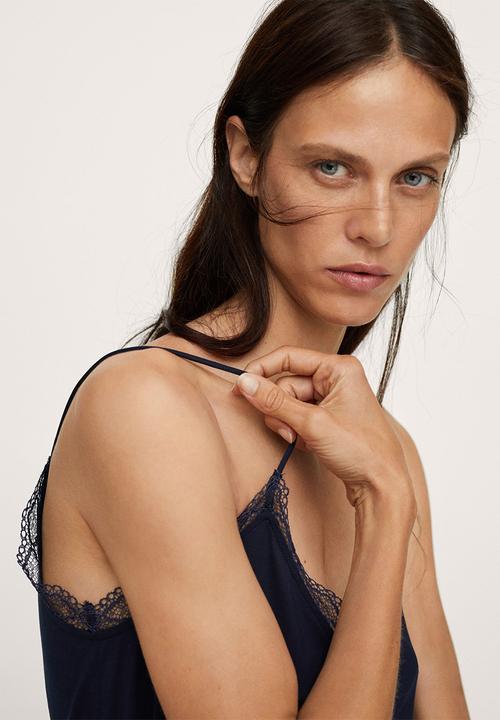 MANGO - Top lilen - navy