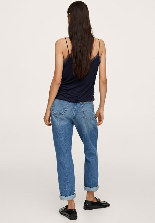 MANGO - Top lilen - navy
