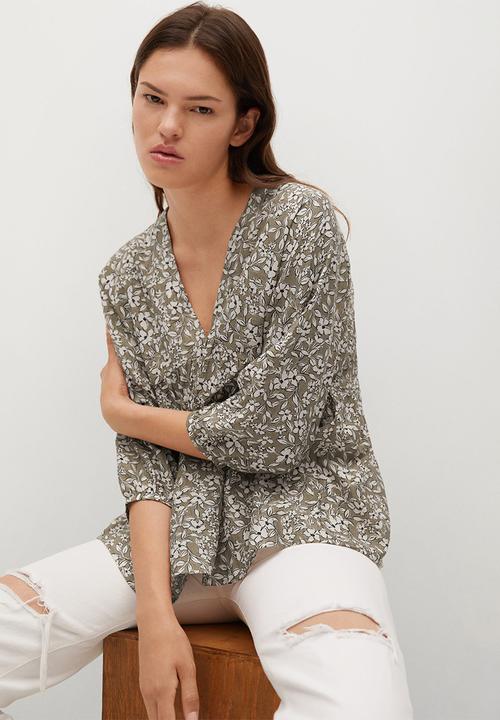MANGO - Blouse alberta - beige/khaki