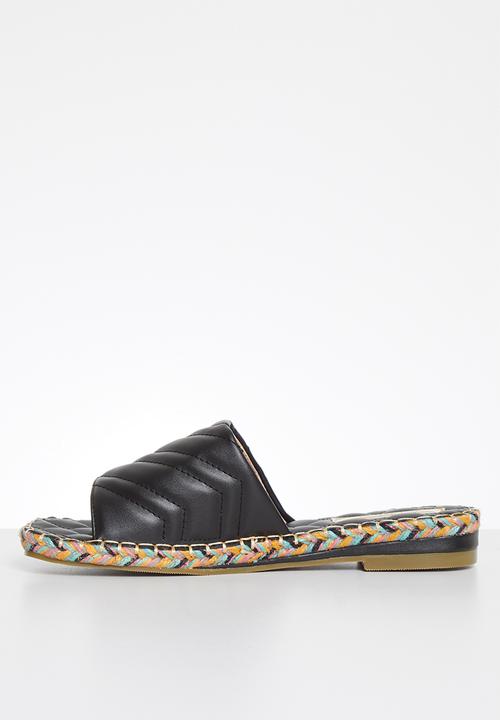 Plum - Debbie padded square toe sandal - black