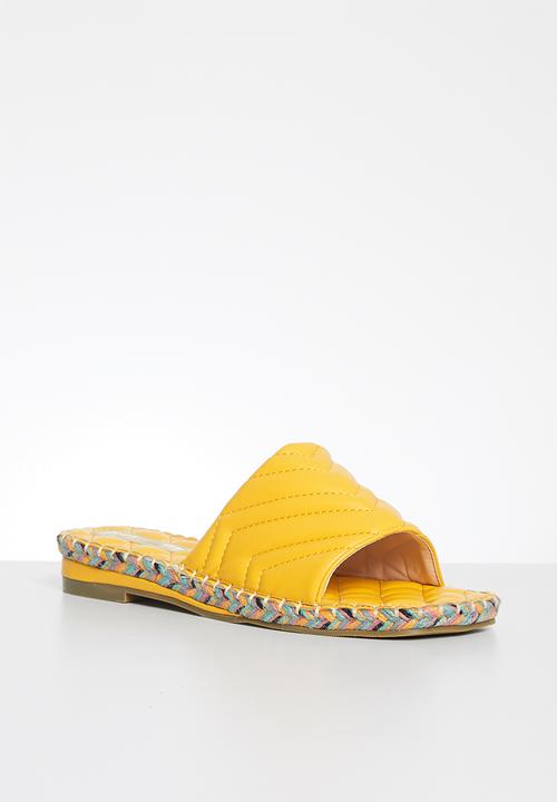 Plum - Debbie padded square toe sandal - mustard