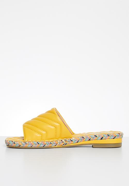 Plum - Debbie padded square toe sandal - mustard