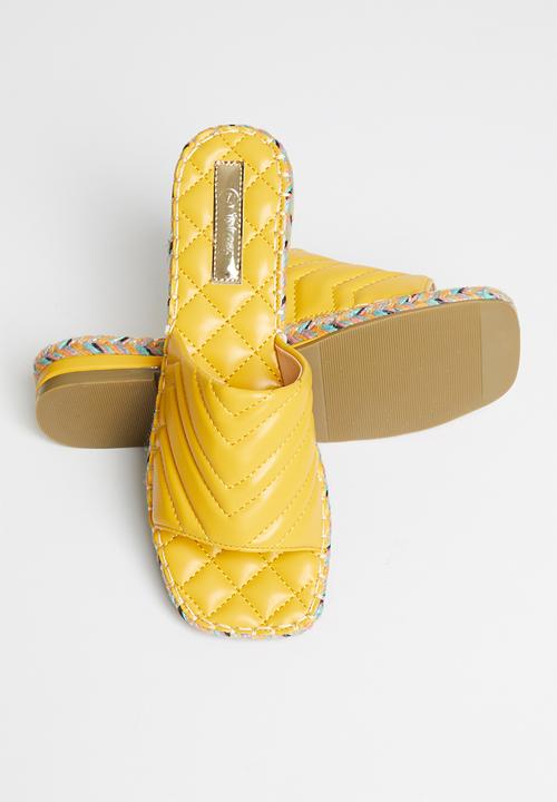 Plum - Debbie padded square toe sandal - mustard