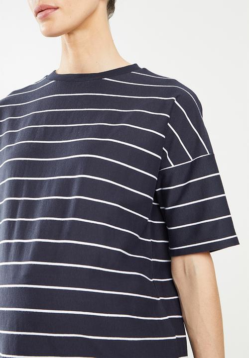 Superbalist - Cotton boxy tee - navy & white 