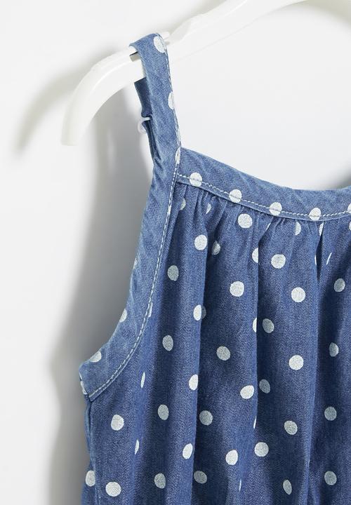 LAB - Girls polka dot jumpsuit - denim
