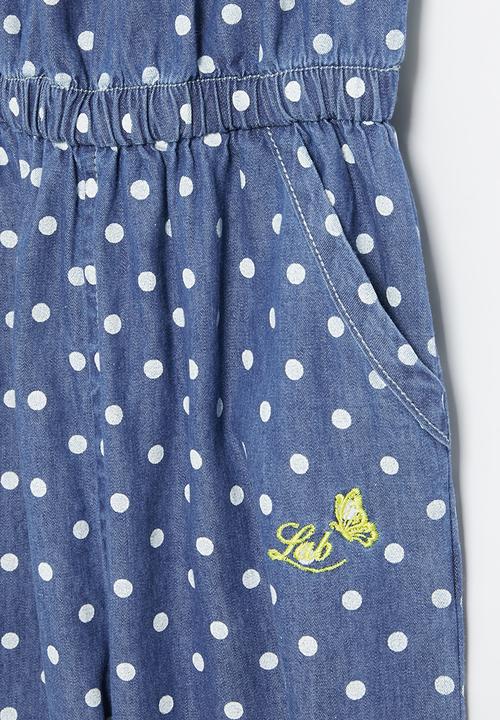 LAB - Girls polka dot jumpsuit - denim