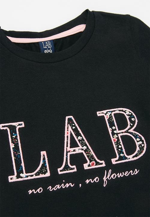 LAB - Girls lab short sleeve tee - black