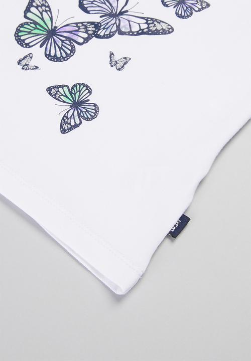 LAB - Girls lab butterfly tee - white