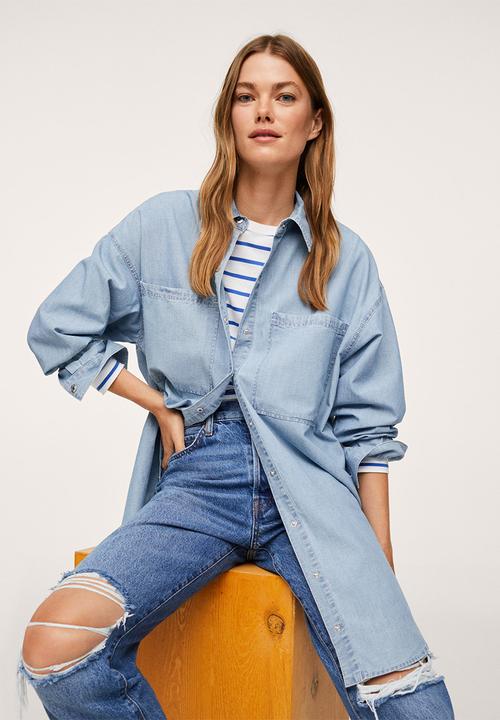 MANGO - Overshirt khris - blue