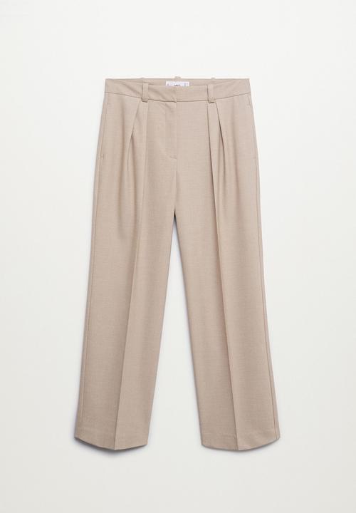 MANGO - Trousers mindy - light beige
