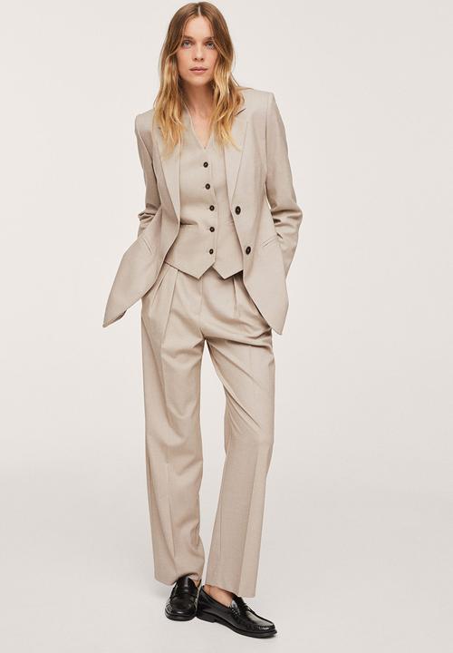 MANGO - Trousers mindy - light beige