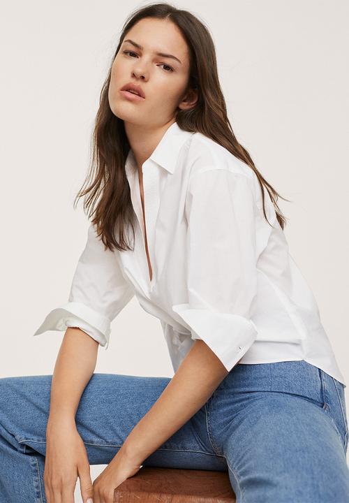 MANGO - Blouse ching - white