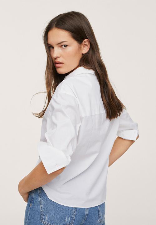 MANGO - Blouse ching - white