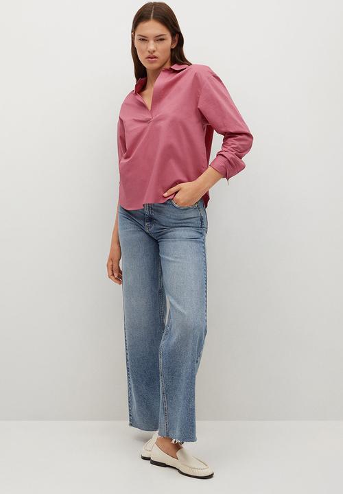 MANGO - Blouse ching - medium red