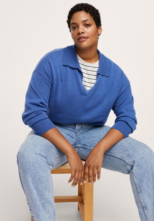 MANGO - Plus jeans mom - open blue