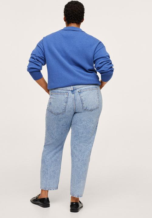 MANGO - Plus jeans mom - open blue