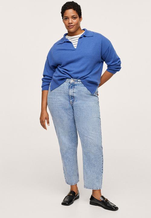 MANGO - Plus jeans mom - open blue