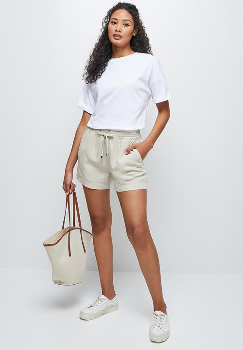 edit - Roll up boxy tee - white