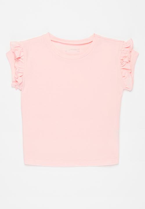 Superbalist Kids - Girls frill sleeve T-shirt - light pink