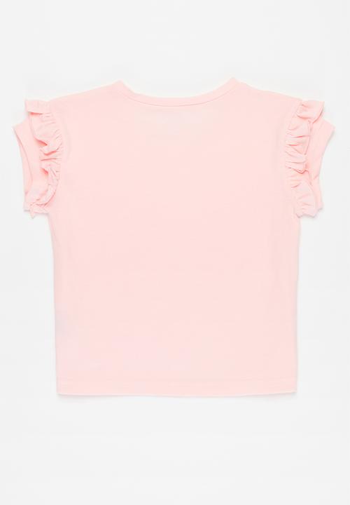 Superbalist Kids - Girls frill sleeve T-shirt - light pink