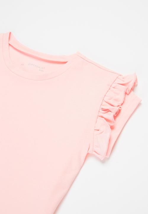 Superbalist Kids - Girls frill sleeve T-shirt - light pink