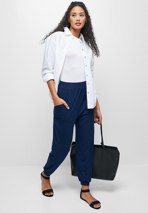 edit - Pocket detail harem pant - navy