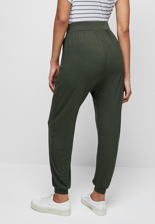 edit - Pocket detail harem pant - dark olive