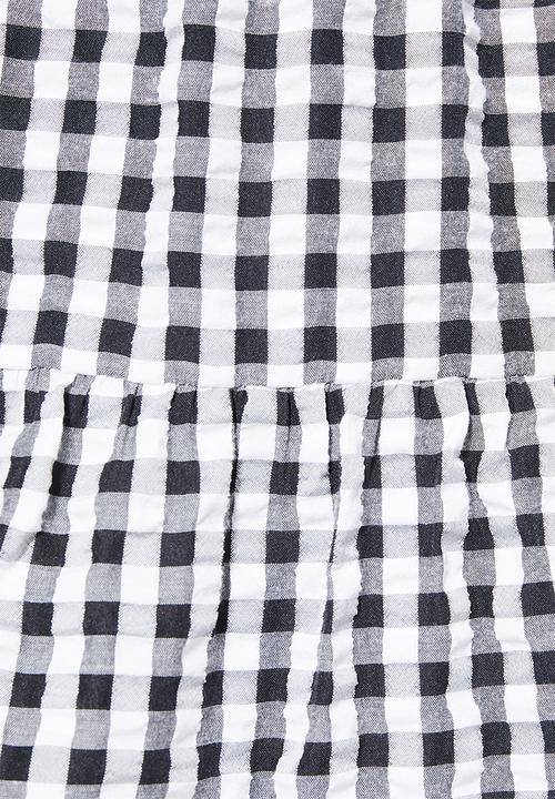 Superbalist - Poplin tiered midi skirt - black & white 